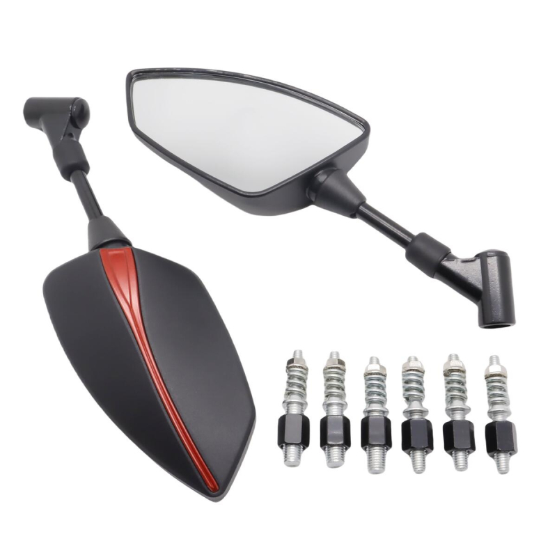 Oglindă retrovizoare universală pentru motocicletă, carcasă ABS și oglindă pătrată; montaj: ortodontic; rezistență la șocuri: medie; compatibilă cu modele generale; Marcă: MOER.