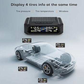 AN-05B Digitalni bežični monitor tlaka u gumama sa solarnim senzorom, vanjska TPMS detekcija