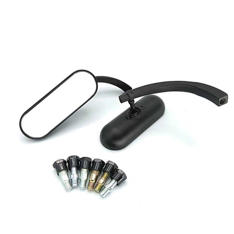 Oglindă retrovizoare pentru motocicletă, aluminiu, rotundă, model 2861, universală (montaj: dinți pozitivi/negativi)