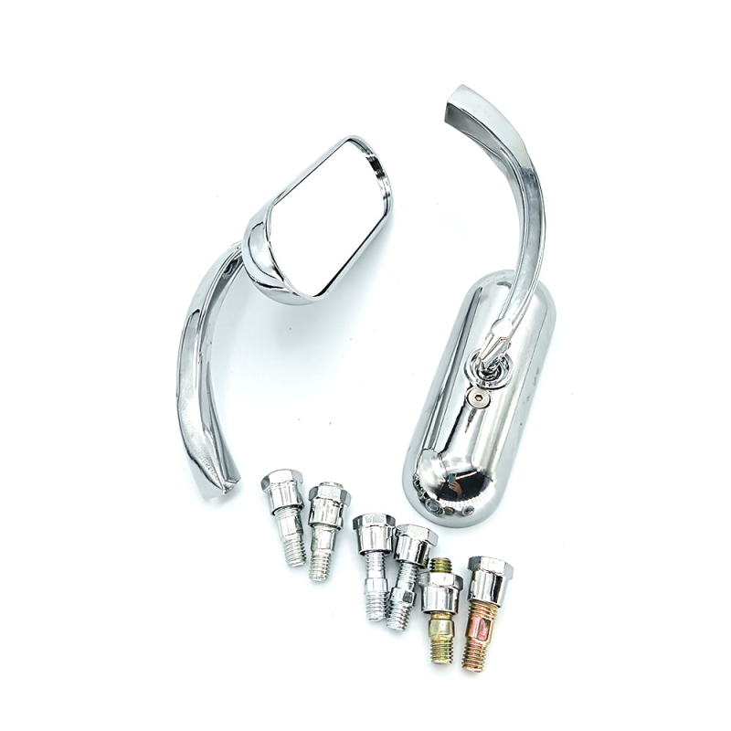 Oglindă retrovizoare pentru motocicletă, aluminiu, rotundă, model 2861, universală (montaj: dinți pozitivi/negativi)