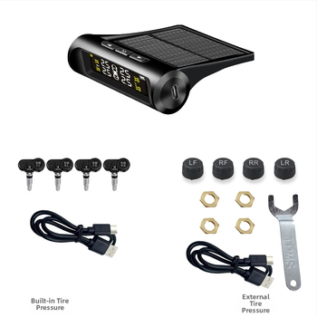 Solarni TPMS za nadzor tlaka u gumama za automobile, vanjski bežični senzor, univerzalno, visoka preciznost