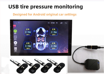 Auto USB TPMS sustav za praćenje tlaka u gumama s Android navigacijom, bežični monitor tlaka s ugrađenim mjerenjem tlaka