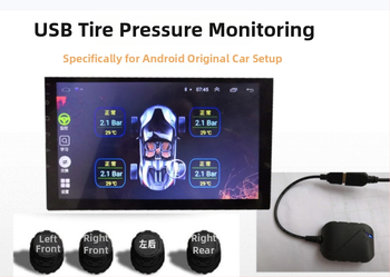 Auto USB TPMS sustav za praćenje tlaka u gumama s Android navigacijom, bežični monitor tlaka s ugrađenim mjerenjem tlaka