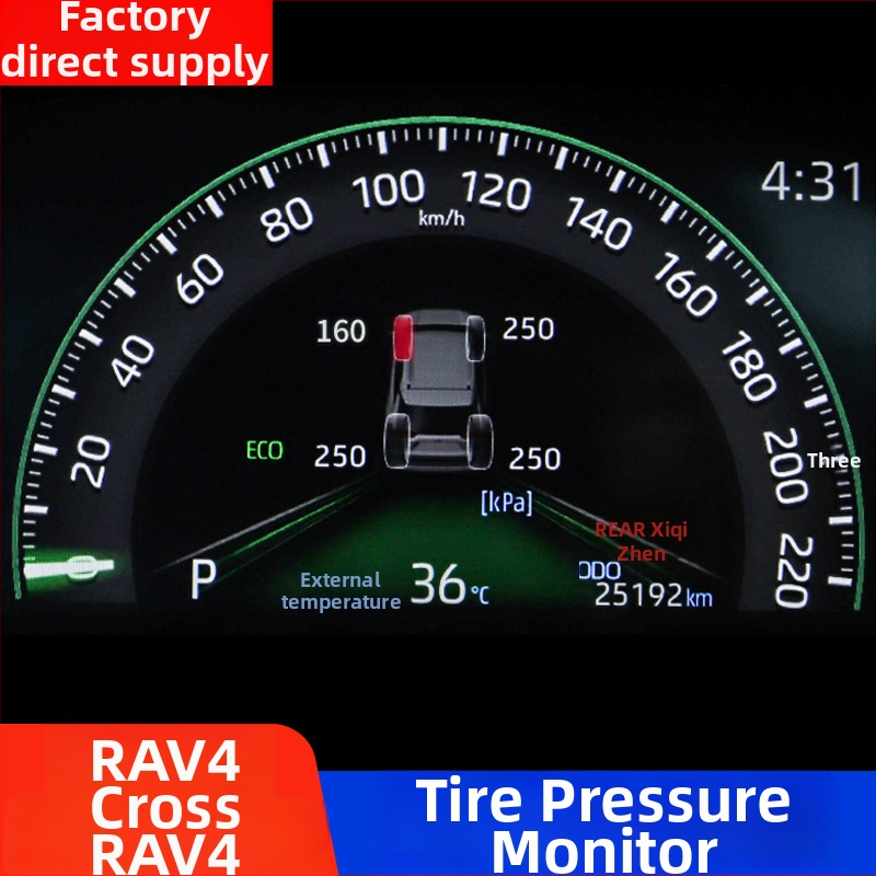 TPMS sustav za RAV4 – izvorni zaslon vozila, digitalni prikaz, kompatibilnost s 24 modela, RV modifikacija