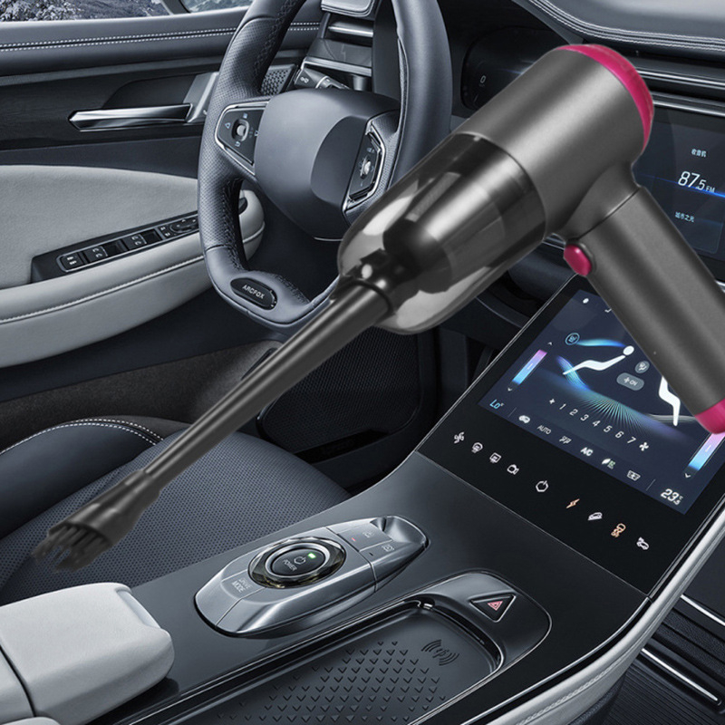 Bežični ručni usisavač za automobil s izuzetno snažnim usisom, kompaktne dizajn, tamnoljubičaste boje, novi model