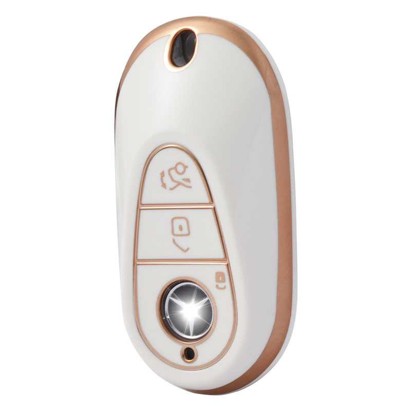 Kryt za ključ Mercedes-Benz za S450 seriju — TPU mekani kaučuk, zlatna rub, težina 36 g