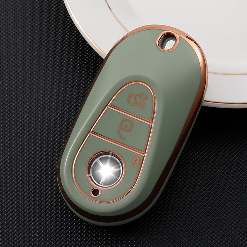 Kryt za ključ Mercedes-Benz za S450 seriju — TPU mekani kaučuk, zlatna rub, težina 36 g