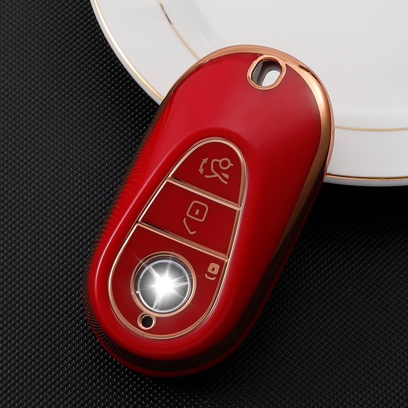 Kryt za ključ Mercedes-Benz za S450 seriju — TPU mekani kaučuk, zlatna rub, težina 36 g