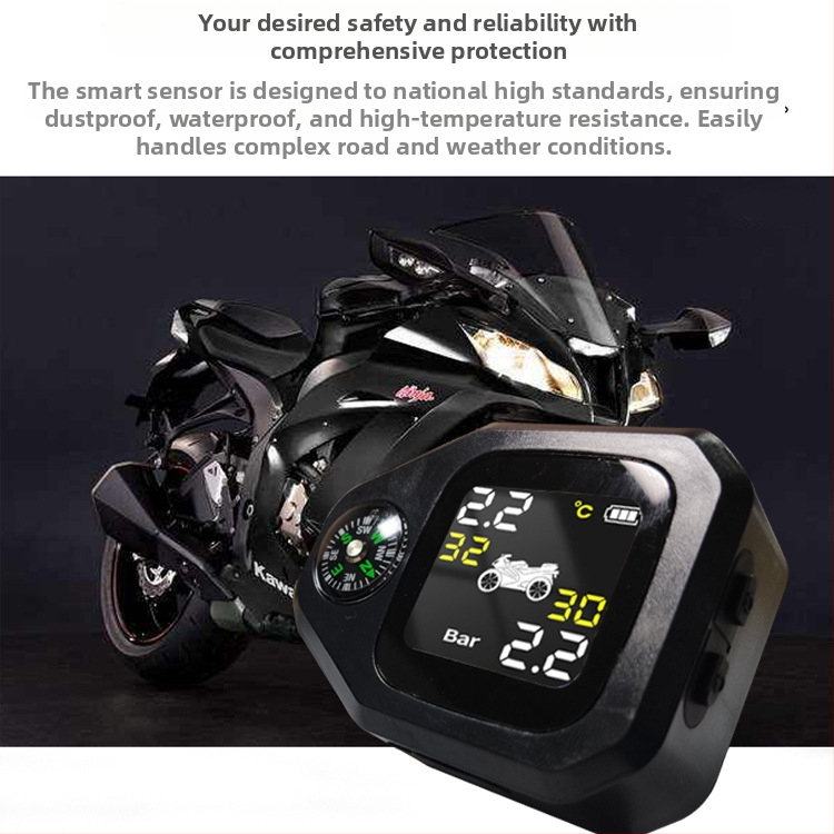 TPMS za motocikl – bežični, vodootporan, digitalni zaslon, visoka preciznost, raspon 0–7.9 bar