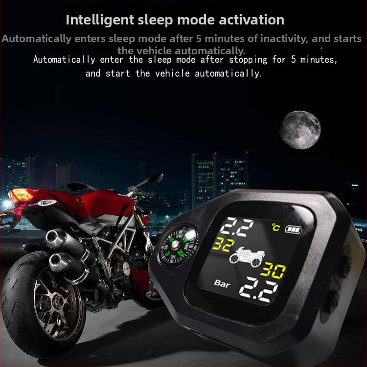 TPMS za motocikl – bežični, vodootporan, digitalni zaslon, visoka preciznost, raspon 0–7.9 bar