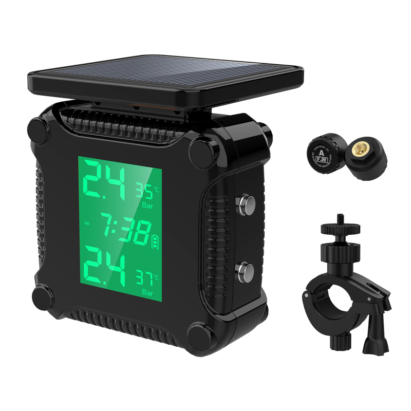 Sistem za nadzor tlaka u gumama motocikla s digitalnim zaslonom, USB/solarna napajanje, visokoprecizan senzor, model M8, raspon tlaka 0–6 bar