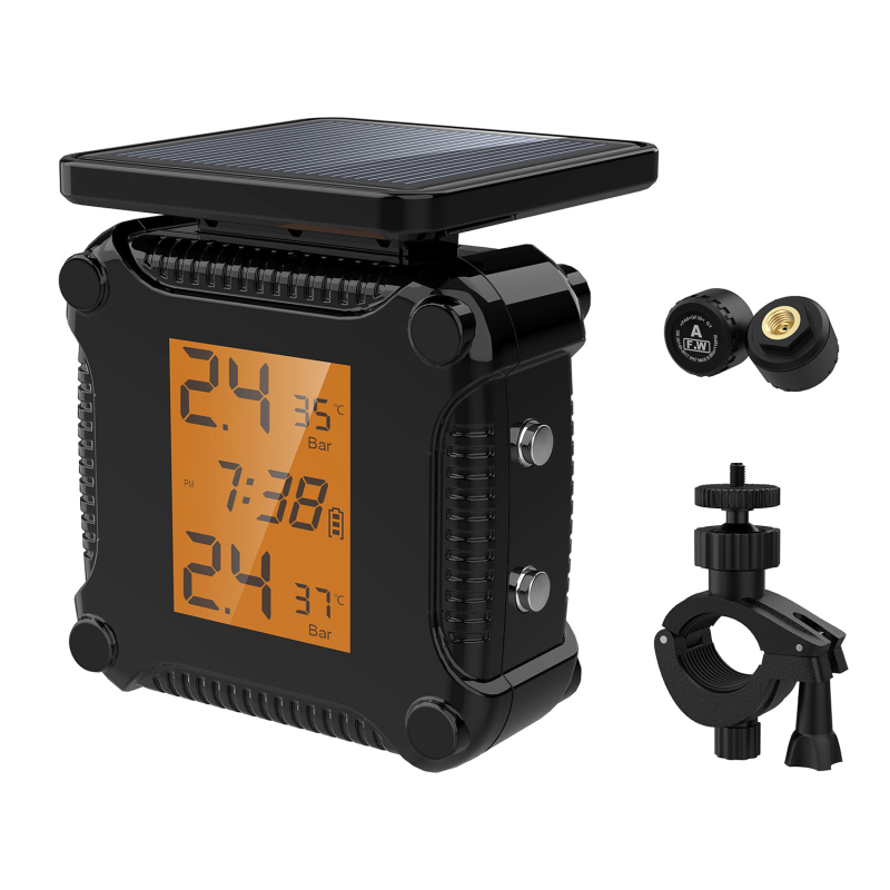 Sistem za nadzor tlaka u gumama motocikla s digitalnim zaslonom, USB/solarna napajanje, visokoprecizan senzor, model M8, raspon tlaka 0–6 bar