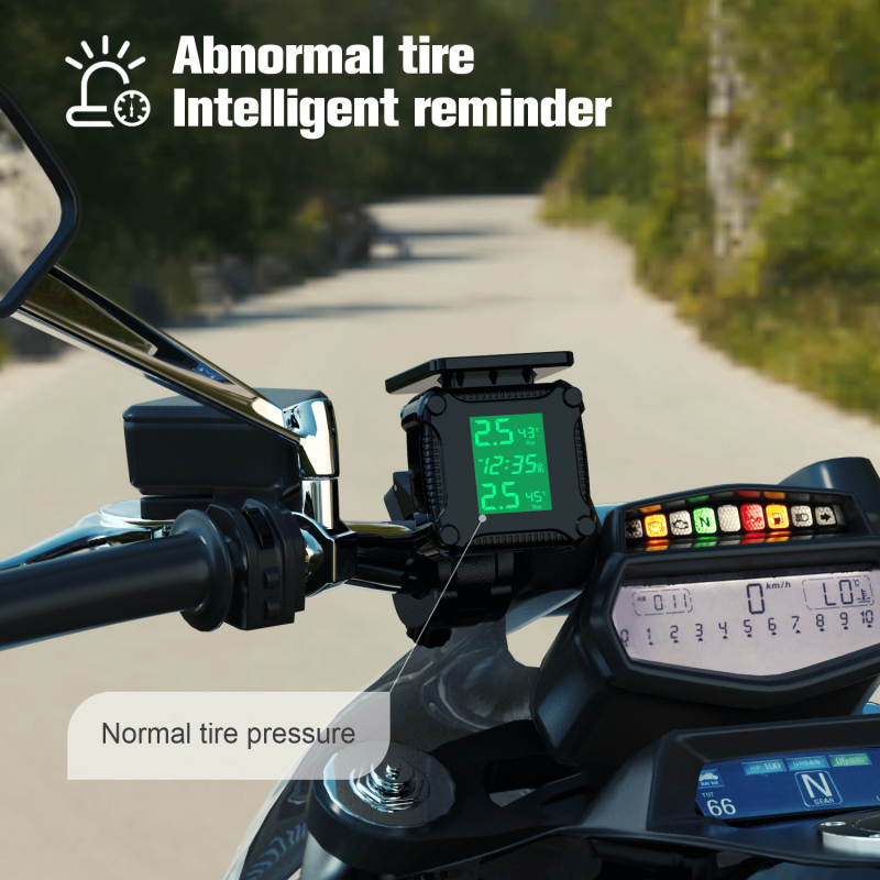 Sistem za nadzor tlaka u gumama motocikla s digitalnim zaslonom, USB/solarna napajanje, visokoprecizan senzor, model M8, raspon tlaka 0–6 bar