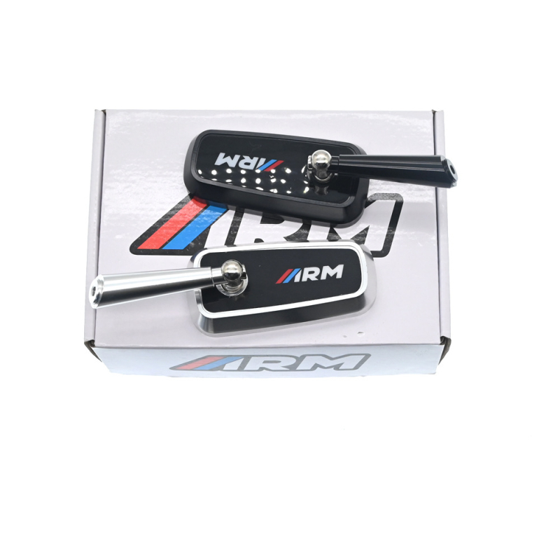 Set de oglinzi pentru motocicletă – oglindă rotundă din aluminiu, reflector prelucrat CNC, BY-012, montaj universal față-spate