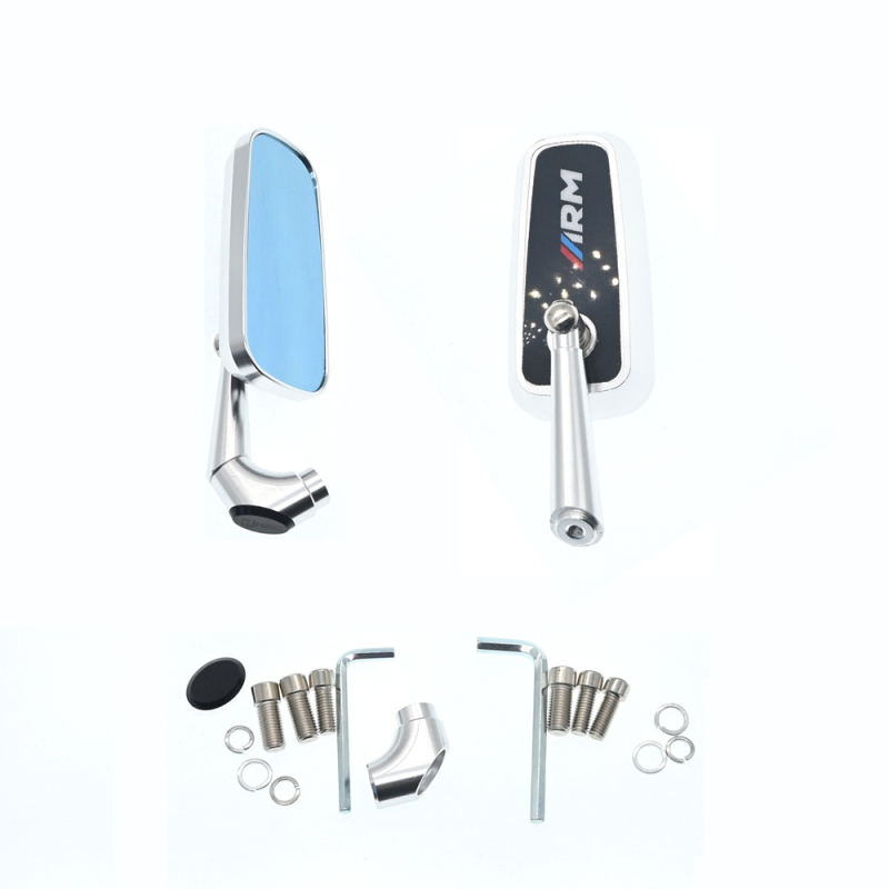 Set de oglinzi pentru motocicletă – oglindă rotundă din aluminiu, reflector prelucrat CNC, BY-012, montaj universal față-spate