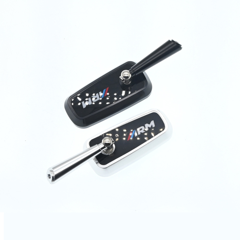 Set de oglinzi pentru motocicletă – oglindă rotundă din aluminiu, reflector prelucrat CNC, BY-012, montaj universal față-spate