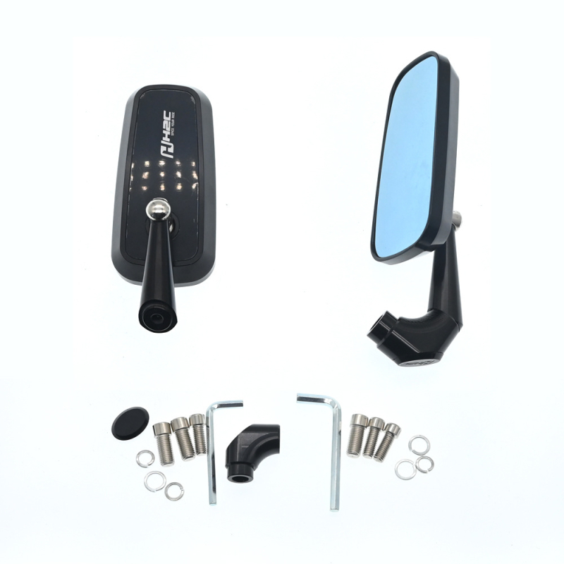 Set de oglinzi pentru motocicletă – oglindă rotundă din aluminiu, reflector prelucrat CNC, BY-012, montaj universal față-spate