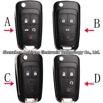 Diaľkový kľúč Chevrolet/Buick s konfiguráciou 3/4/5 kláves, puzdro ABC PCB, kompatibilný s Camaro, Cruze, GMC Terrain a Buick LaCrosse