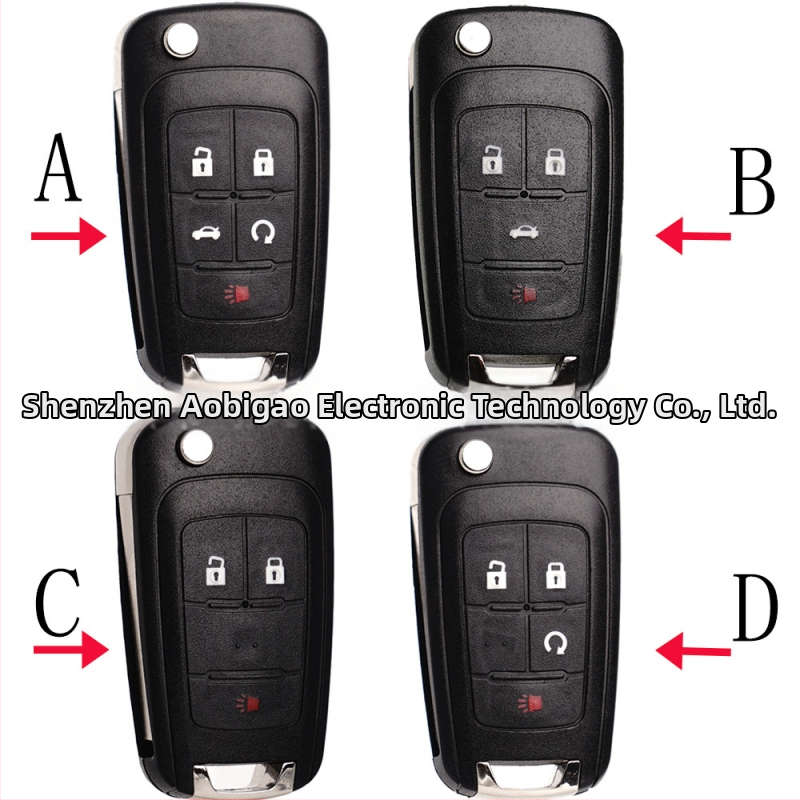Diaľkový kľúč Chevrolet/Buick s konfiguráciou 3/4/5 kláves, puzdro ABC PCB, kompatibilný s Camaro, Cruze, GMC Terrain a Buick LaCrosse