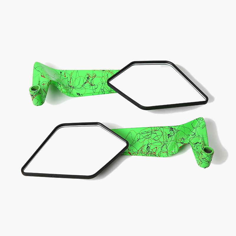 Oglindă retrovizoare pentru motocicletă cu aripă fixă – carcasă din aliaj de aluminiu și plastic, oglindă pătrată, montaj dinți în față și în spate, Zhentuo Zt-004; potrivită pentru motociclete și vehicule electrice