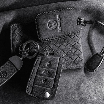 Carcasă pentru chei Volkswagen – velur, stil de afaceri, compatibilă cu cheile VW