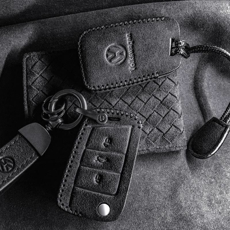 Carcasă pentru chei Volkswagen – velur, stil de afaceri, compatibilă cu cheile VW