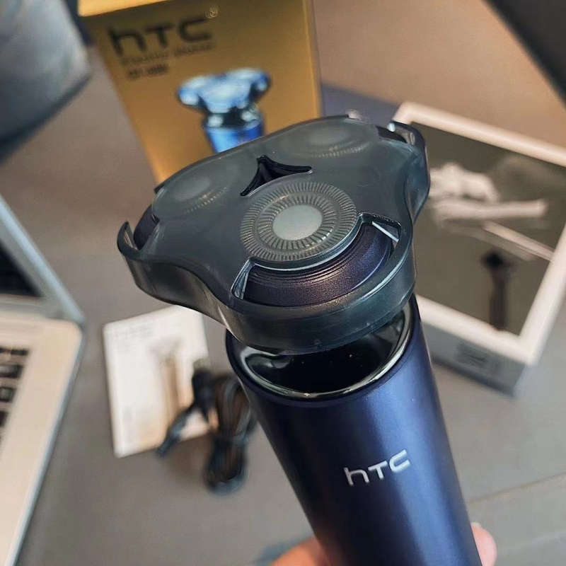 HTC електрическа самобръсначка с 4D плаваща въртяща глава, 3 ножчета, USB зареждане, напълно водоустойчива