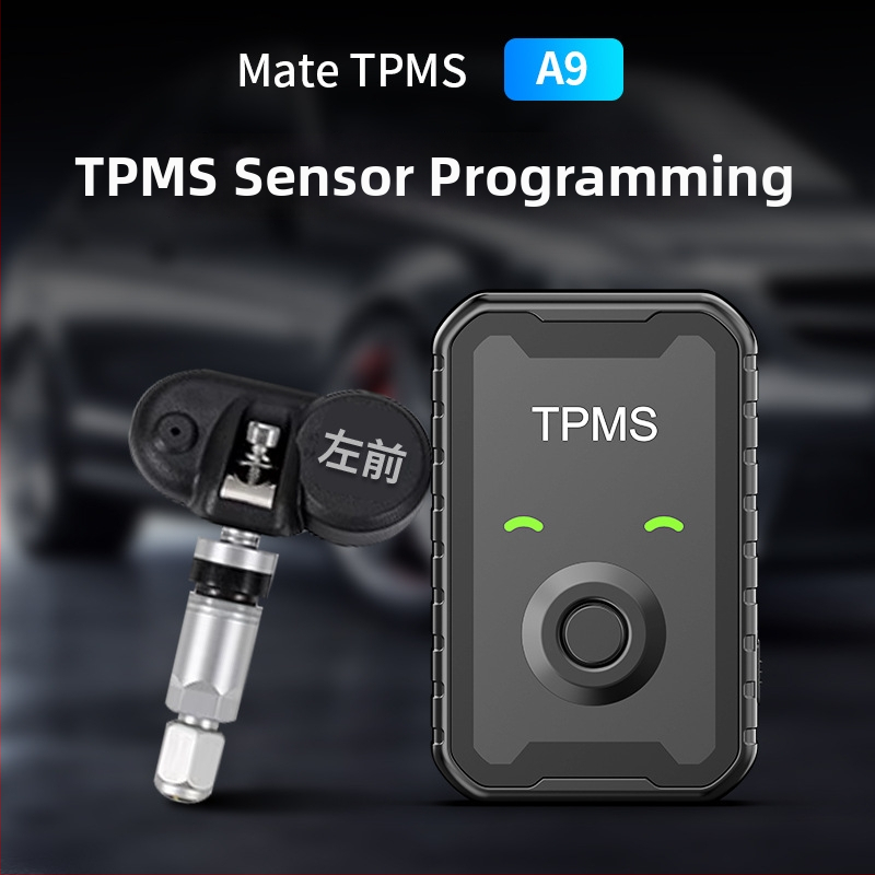 Univerzálne zariadenie na aktiváciu a zosúladenie TPMS senzorov pre motocykle, model A9 — prenosné, digitálny displej, vodotesný, tlakové rozmedzie 0–6 bar, vysoká presnosť