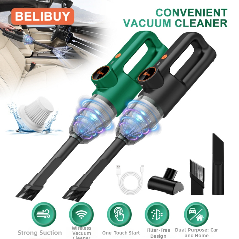 Bezdrôtový ručný vysávač do auta s bezdrôtovým nabíjaním, 120W, sacia sila 10.1–15 kPa, zabudovaná batéria 2000–2500 mAh, nádoba na prach