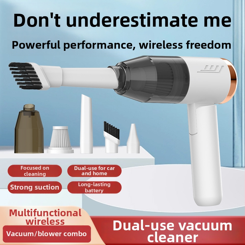 Prenosný bezdrôtový vysávač do auta, USB nabíjanie; sací výkon 10,1–15 kPa; vstavaná batéria 501–800 mAh; doba prevádzky 1–3 h; hluk 36–45 dB