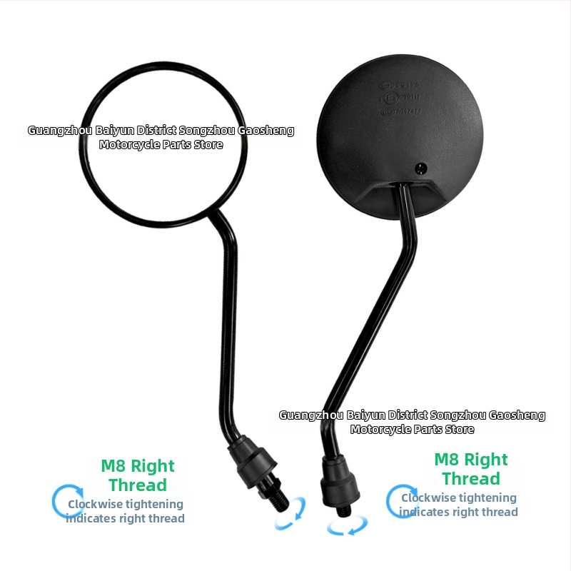 Oglindă retrovizoare pentru motocicletă CG125 — rotundă, tijă din metal, carcasă și capac din PP de înaltă calitate