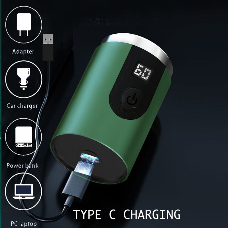Električni brijač s rotacijskom glavom, USB punjenje, ugrađena baterija 100–300 mAh, trajanje rada 30–45 minuta, vrijeme punjenja 30 minuta, periva glava, motor s četkom