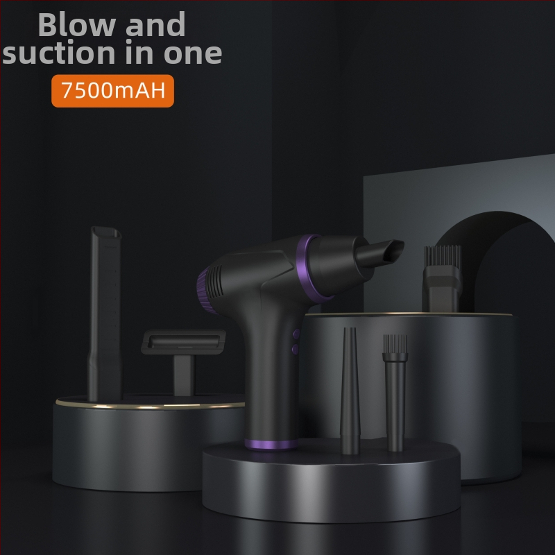 Aspirator portabil auto, fără fir, cu baterie încorporată 5000mAh, 125W, tensiune ≤36V, tip uscat, duză plată.