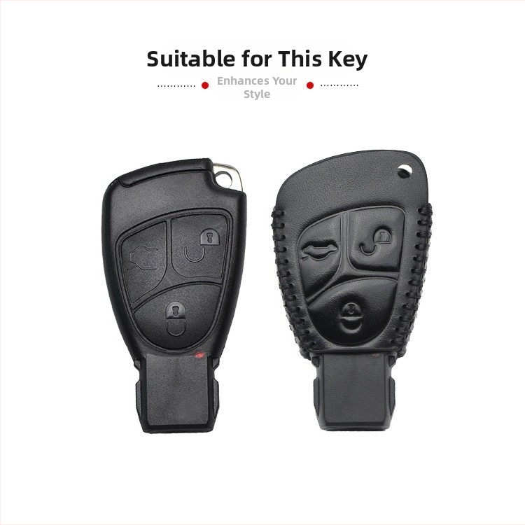 Husă pentru cheie Mercedes-Benz pentru modele vechi, piele naturală de vită, husă protectoare, stil simplu, personalizabil