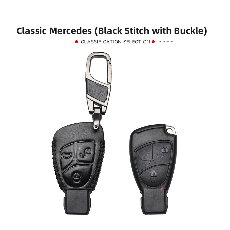 Husă pentru cheie Mercedes-Benz pentru modele vechi, piele naturală de vită, husă protectoare, stil simplu, personalizabil