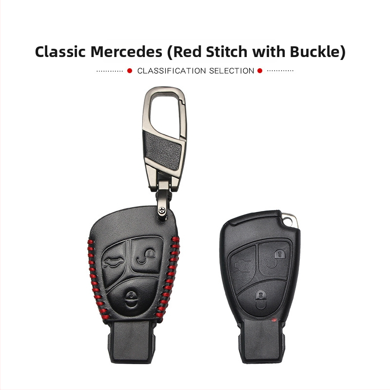 Husă pentru cheie Mercedes-Benz pentru modele vechi, piele naturală de vită, husă protectoare, stil simplu, personalizabil
