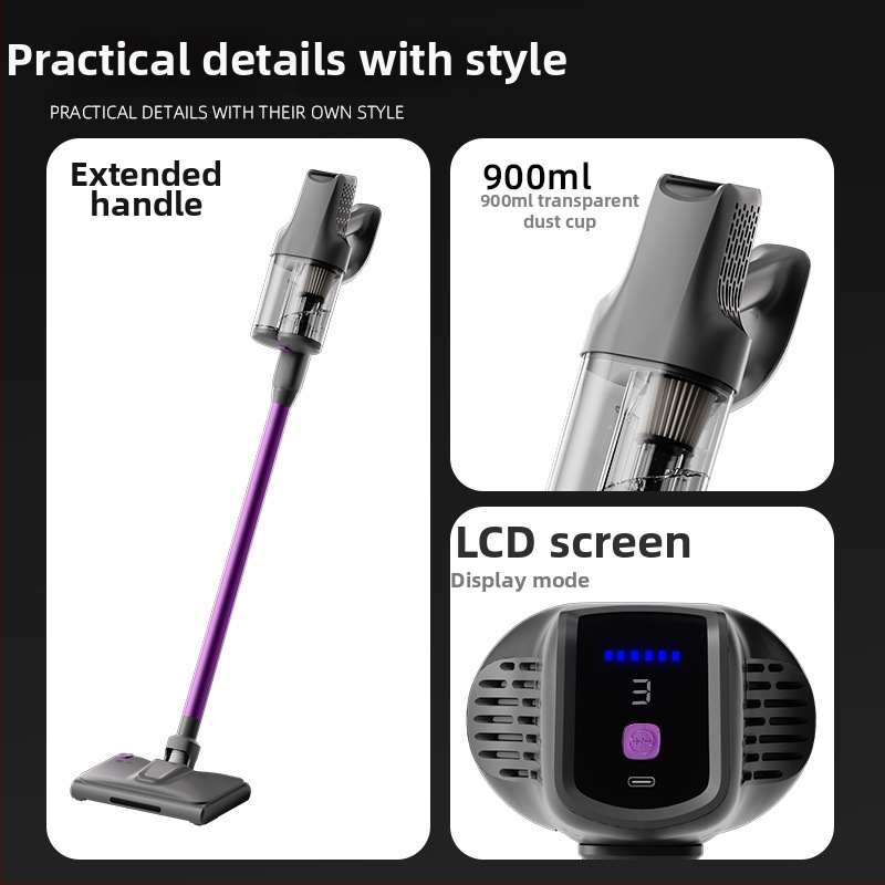 Bezdrôtový ručný vysávač do auta so suchým a vlhkým režimom, až 140W sacieho výkonu, vstavaná batéria 4000–5000mAh a osvetlenie