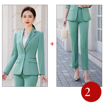 Червен бизнес костюм за жени, модерен и елегантен, висок клас официален костюм OL, комплект от две части за стягане и младежки стил