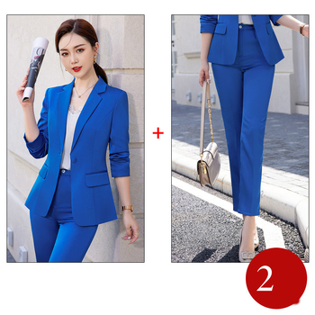 Червен бизнес костюм за жени, модерен и елегантен, висок клас официален костюм OL, комплект от две части за стягане и младежки стил