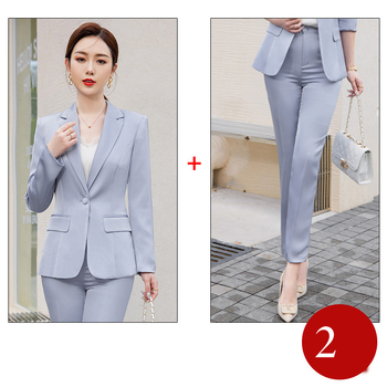 Червен бизнес костюм за жени, модерен и елегантен, висок клас официален костюм OL, комплект от две части за стягане и младежки стил