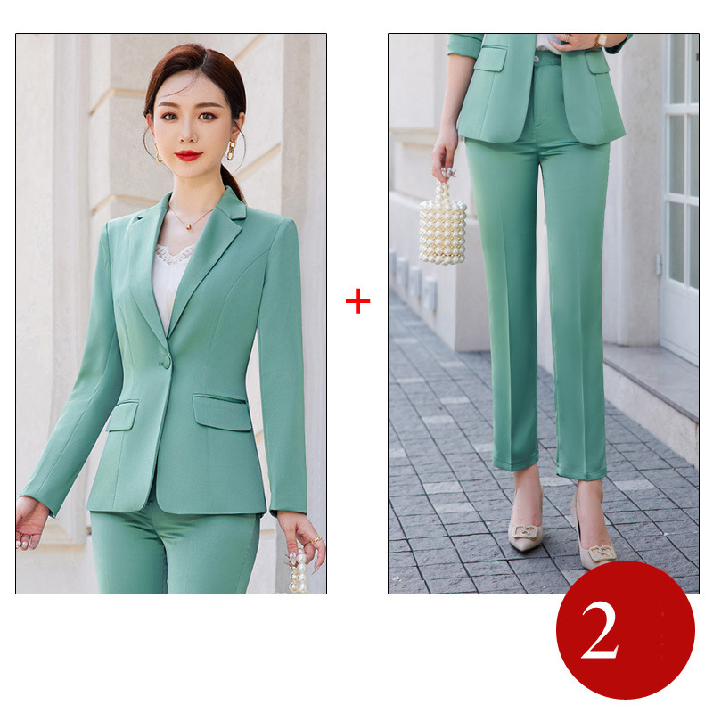 Червен бизнес костюм за жени, модерен и елегантен, висок клас официален костюм OL, комплект от две части за стягане и младежки стил