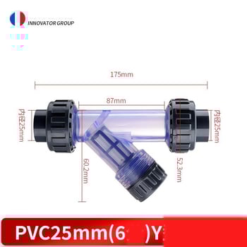 Filtru de țeavă în formă de Y, prefiltru din PVC, filtru de țeavă transparent din plastic pentru apă menajeră de la robinet