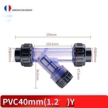 Filtru de țeavă în formă de Y, prefiltru din PVC, filtru de țeavă transparent din plastic pentru apă menajeră de la robinet