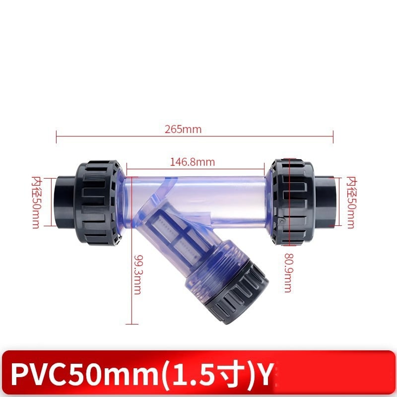 Filtru de țeavă în formă de Y, prefiltru din PVC, filtru de țeavă transparent din plastic pentru apă menajeră de la robinet