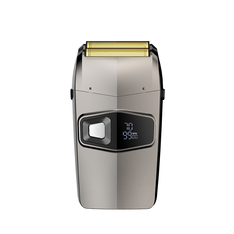 Električni brijač s recipročnom dvostrukom glavom, USB punjenje, LED prikaz, potpuno periv, ugrađena baterija 500–800 mAh.