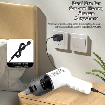 KLD bezdrôtový ručný mini vysávač do auta a domova, USB nabíjanie, sacia sila 2100-3000 Pa, vstavaná batéria 501-800 mAh, nízka hlučnosť 36-45 dB