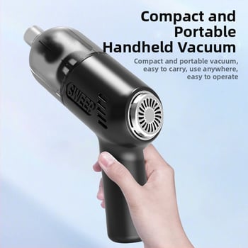 KLD bezdrôtový ručný mini vysávač do auta a domova, USB nabíjanie, sacia sila 2100-3000 Pa, vstavaná batéria 501-800 mAh, nízka hlučnosť 36-45 dB