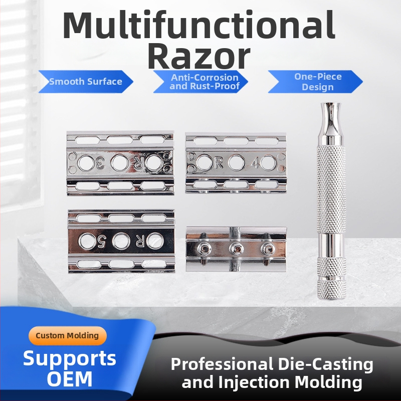 Ručný holiaci strojček so vymeniteľnými čepeľami; dvojité použitie na holenie a odstraňovanie chĺpkov; vhodný pre celé telo; nastaviteľné ozubenie pre hrubé chĺpky