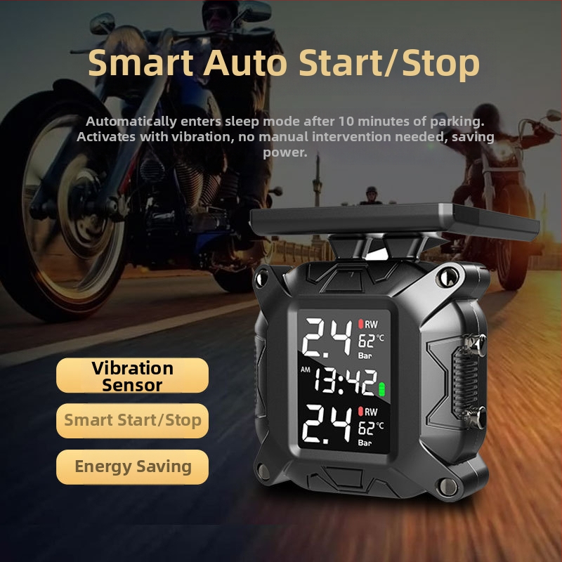 Systém monitorovania tlaku v pneumatikách motocyklu, slnečný bezdrôtový externý monitor, model M7, digitálny displej, rozsah 0.1–6 bar