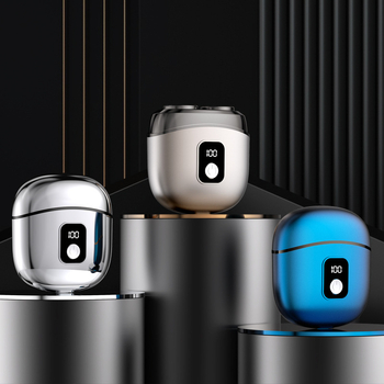 Aparat de ras electric cu 2 capete rotative, afișaj LED, spălare completă a corpului, cap plutitor, reglare potrivire feței